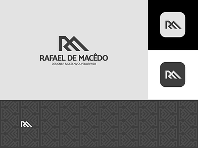 Logotipo, variações e pattern - Rafael de Macêdo gray icon logo monogram pattern personal logo