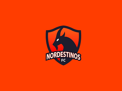 NordestinosFC Logo emblems goat logo logo design orange soccer