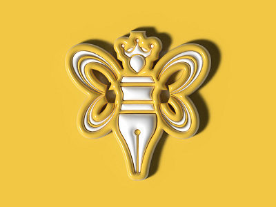 The Ink Bee 3D Logo Design 3d bee bee hive beekeeping branding design graphic design honey honey bee honey logo honeybee honeycomb illustration illustrator logo sweet