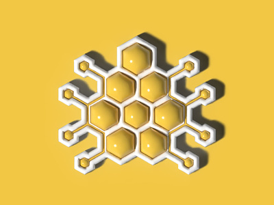 B-IT 3D Logo Design 3d bee bee hive beekeeping branding design graphic design honey honey bee honey logo honeybee honeycomb illustration illustrator logo