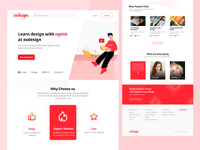 eXdesign - Landing pages course design design course explore ui design landing page ui design ui designer uiux design user interface design user research ux designer website design