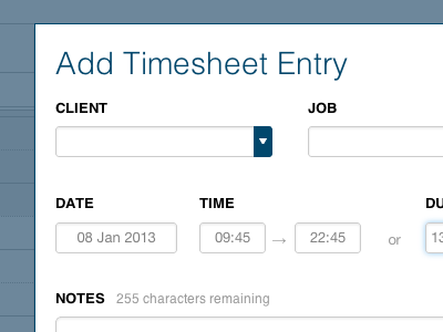 Timesheet Entry Modal