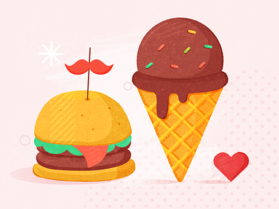 Perfect Match burger foodie heart icecream love