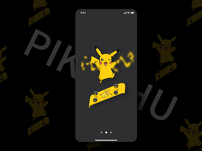 Pikachu skateboard app design icon illustration logo pikachu skateboard ui ux 图标