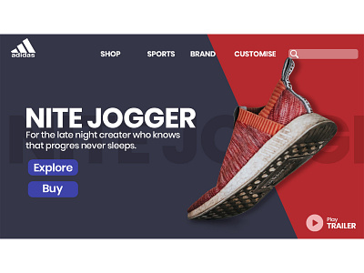 Adidas product page branding design illustration logo trend typography ui uiux ux web