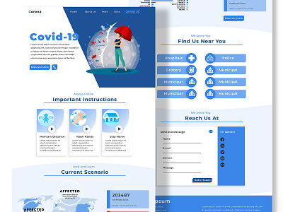 corona web landing page corona coronavirus covid 19 covid19 design illustration trend typography ui uiux web