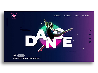 Dance Academy Landing Page branding design illustration trend typography uiux web