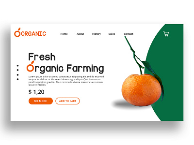 Organic Farming Landing Page branding dailyui dashboard ui design illustration landing design landing page trend typography ui uiux ux web website website design