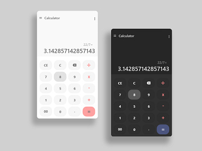 Calculator UI android app branding calculator calculator ui dailyui dark app dark mode dark ui dashboard ui design illustration trend typography ui uiux ux white space