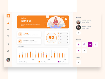 MI Band dashboard branding dailyui dashboad dashboard app dashboard design dashboard ui design health illustration minimal minimalism mobile trend typography uiux web