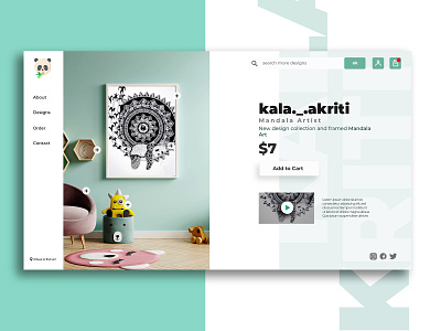 Mandala Art landing page graphic landingpage mandala mandala art minimal ui ux web design webdesign website