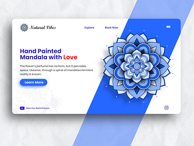 Mandala Art Landing Page branding dailyui dashboard ui design landingpage minimal typography uiux