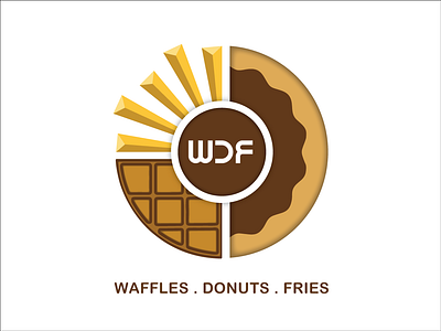 WDF (Waffles, Donuts, Fries) Logo Design branding illustration logo vector