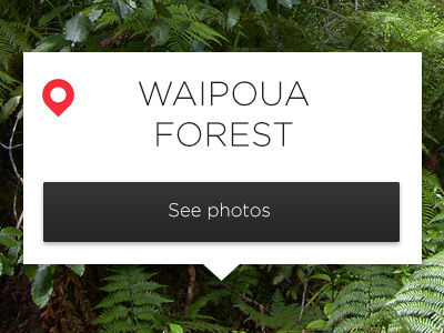 Location popup design forest interaction map slideshow te roroa ui