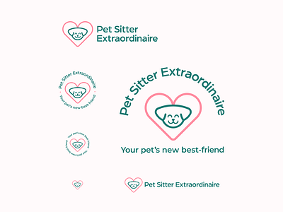 Pet Sitter Extraordinaire Signature Options branding lockup options logo design signaturelockup