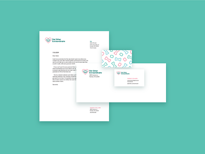 Stationery Set for Pet Sitter Extraordinaire branding stationery