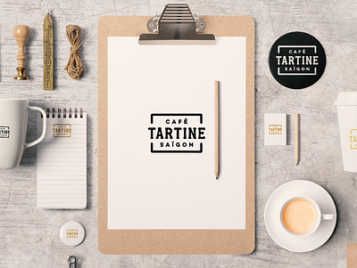 Café Tartine Saïgon logo packaging stationery