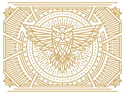 Sageness gold heart line linework magic nickvlow owl playingcards sageness stroke