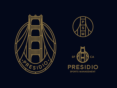 Presidio bridge gate gold golden linework logo sf sport stroke