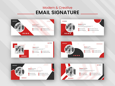 Modern & Creative Email Signature Template Design banner card design email signature gmail graphic design graphicsobai mail signature popular print print template signature web website