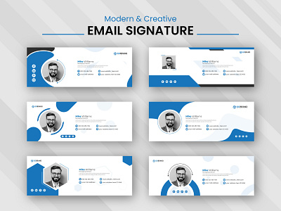 Modern & Creative Email Signature Template Design banner brand branding design email signature gmail graphic design graphicsobai html mail signature popular print print template web website
