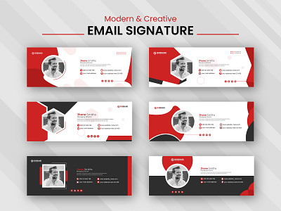 Modern Email Signature Designs banner branding business card card design e mail email email signature email signature design graphic design graphicsobai html email signature id card mail mockup popular print web web footer website