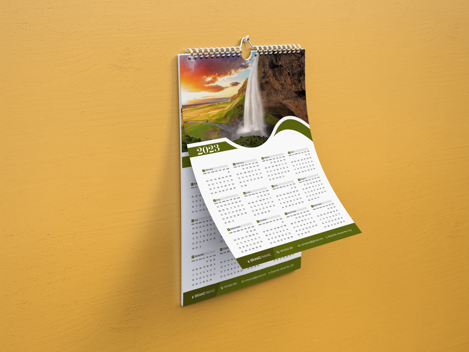 Wall Calendar 2023 Template Design by Obydullah on Dribbble