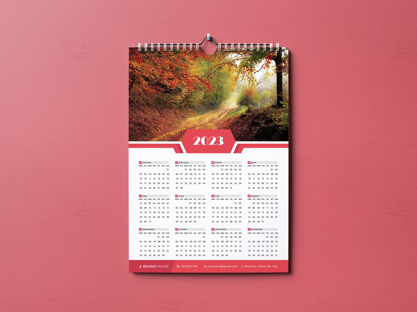 Wall Calendar 2023 Template Design by Obydullah on Dribbble