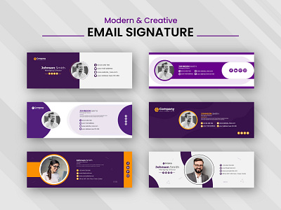 Modern Email Signature Designs banner branding card design email email signature email template email template design graphic design graphicsobai mail signature popular print website