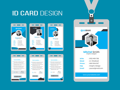 Simple ID Card Design Template branding business card card card design corporate id card design graphic design graphicsobai id id card id card design office id card popular print simple id card
