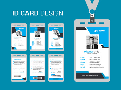 Simple ID Card Design Template branding business card card card design corporate id card design graphic design graphicsobai id id card id card template idcard template logo office id card popular print simple id card