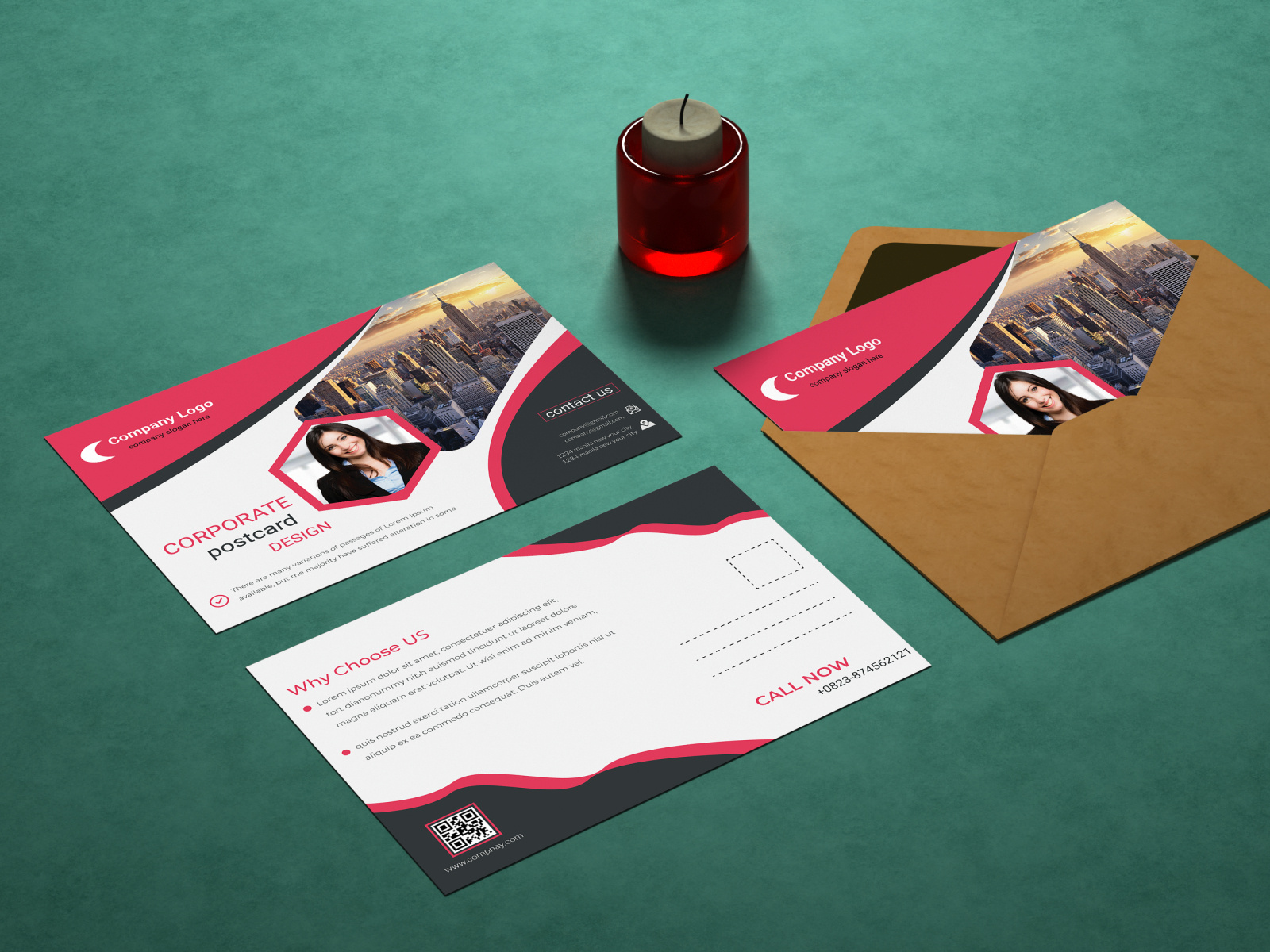 corporate postcard design by Obydullah on Dribbble