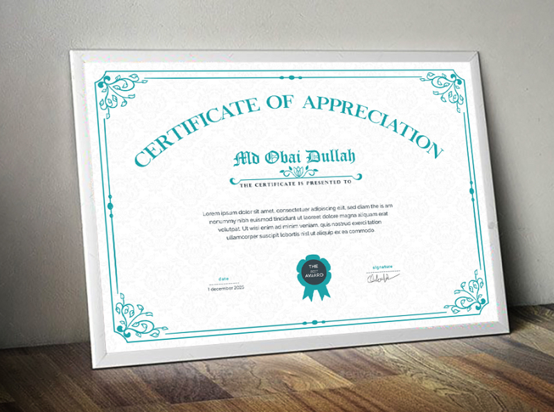 certificate design illustrator