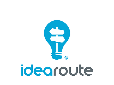 Idea Route Logo Design branding design illustration light bulb logo modern negative space typography vector