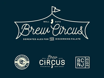 Brew Circus Logo Design beer branding brewery design illustration logo modern typography vector vintage