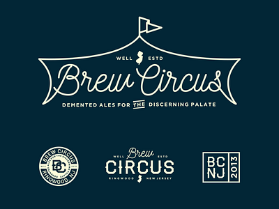 Brew Circus Logo Design beer branding brewery design illustration logo modern typography vector vintage