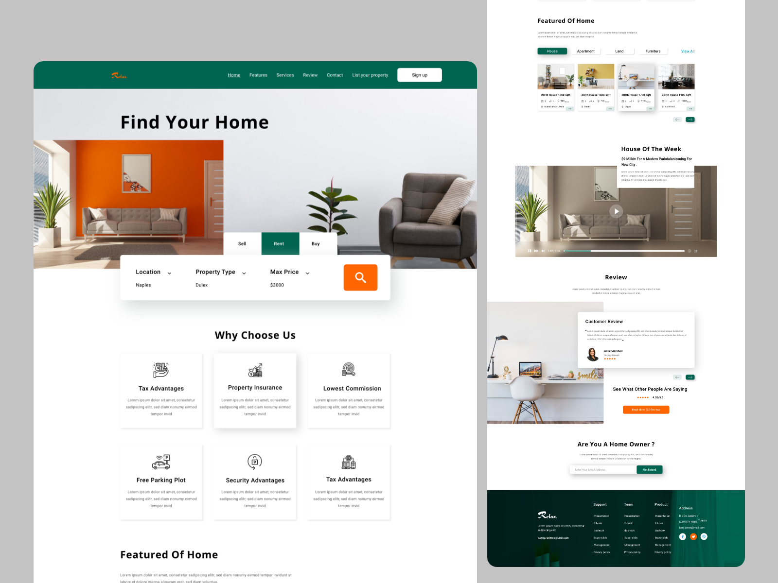 Finding Rental Home Landing Page by Sahed Kawser on Dribbble