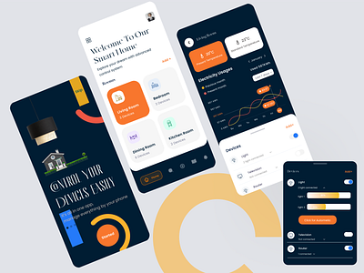 Smart Home Mobile App agency app clean ui ux control device e commerce doctor app e commerce app home device light mobile ux plant app splash splash screen wifi