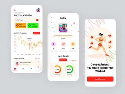 Activity Tracker App 3d activity activity app activity check activity tracker activity tracker app app app design color design graphic design health tracker health tracker app logo minimal design mobile popular design tracker tracker activity tracker app tracker health