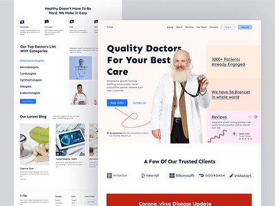 Health-Care: Doctor Landing Page UI Design