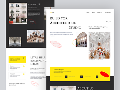 Architectural Studio Landing Page 3d architectural architectural studio architecture landing page design branding clean design design design studio graphic design interior architecture landing page minimal popular popular design property real estate real estate design studio website website design