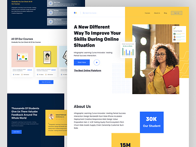 E-Learning Landing Page e learn e learn web e learning e learning landing page e learning website education landing page elearning graphic design learning learning landing page learning management learning plateform learning website mentor design minimal design online course application online education popular design website