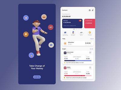 Budgeting App Concept app design budgeting card payment dashboard design finance illustration mobile product design ui user interface