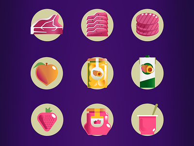 Food processing icons design food graphic design icon illustration illustrator ui vector
