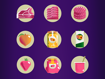 Food processing icons