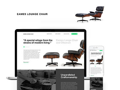 Eames Lounge Chair concept landing page app clean design ios iphone landing page minimal mobile responsive ui ux web