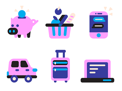 Icon set for a credit card website