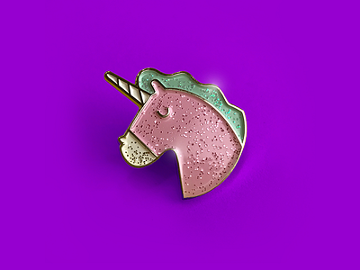 Glitter Unicorn animal color enamel fun glitter pin shine unicorn vector