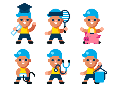 Boy avatars avatar boy character game geometric icon illustration illustrator simple vector