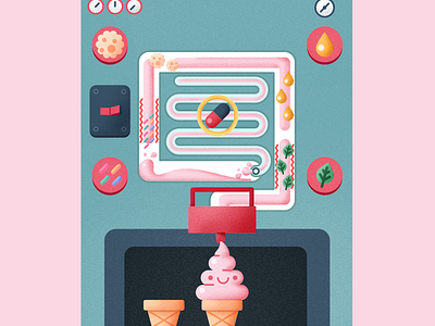 Ice cream machine infographic by Gui Zamarioli on Dribbble